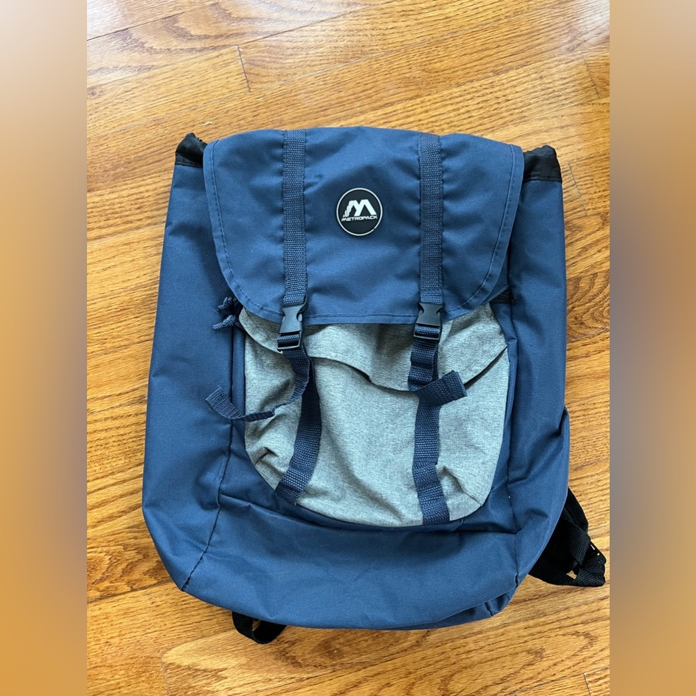 Navy and grey metropack backpack